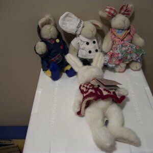 Lot of  3 Muffy Vanderhare Plush and 1 Boyd's Bunny